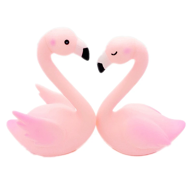 Светодиодный светильник Розовый фламинго торт Топпер украшения С Днем Рождения