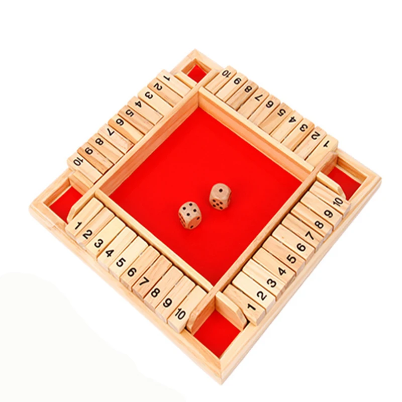 

Party Interactive Educational Toys Wine Making Toys Board Games Card Four-sided Digital Flop Drinking Game Props Wooden Toys