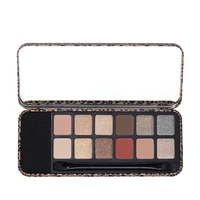 leopard print 12 colors pearlescent eyeshadow palette fashion earth tones glitter eyeshadow box girl europe and america