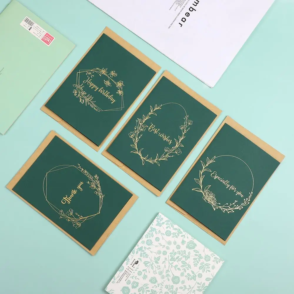 1 шт. винтажная темно зеленая поздравительная открытка DIY ремесла пустая