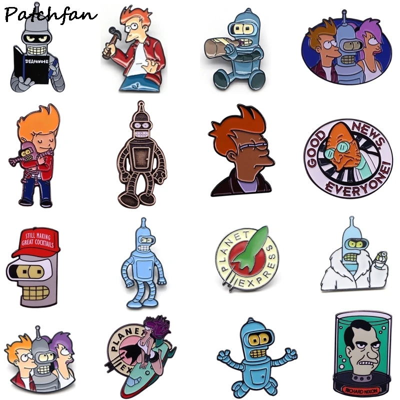 AD760 Patchfan будущее брошь из фильма мультфильм эмаль на булавке для мужчин и женщин