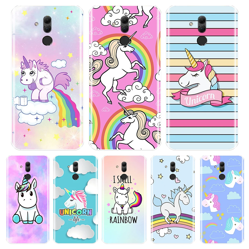 

Soft TPU Silicone Phone Case For Huawei Mate 30 7 8 9 10 20X Lite Rs Back Cover Cute Rainbow Unicorn Huawei Mate 9 10 20 Pro