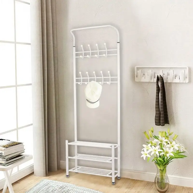 

Storage Holders Coat Rack Hanging Storage Shelf Simple Metal Iron Coat Rack Floor Standing Clothes Hanger Bedroom Furniture HWC