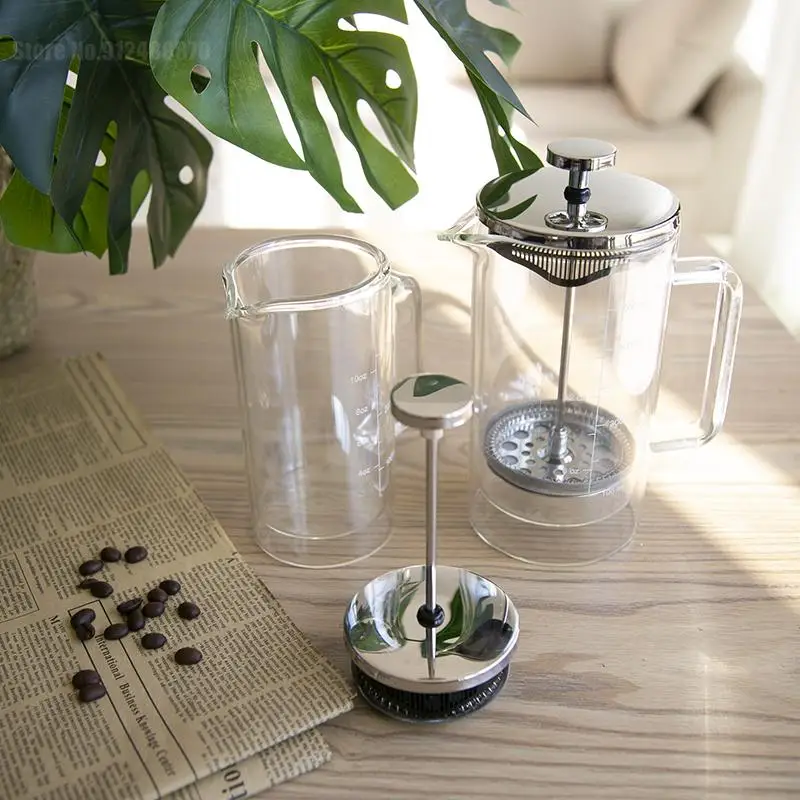 Кофейник с французским прессом двухслойная Кофеварка из боросиликатного стекла