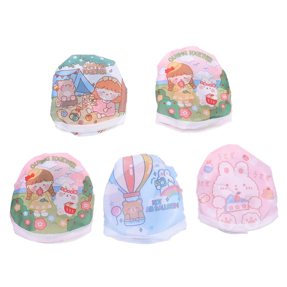 

5PCS Mini Cartoon Round Fan Adorable Portable Handheld Folding Round Fan