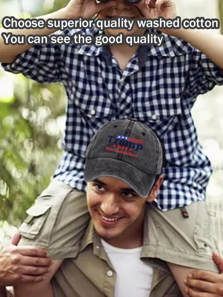 

Шапка Трампа 2024, шапки Трампа для мужчин, Трамп 2024, американская бейсбольная Ковбойская шапка унисекс для взрослых (моющаяся), Черная