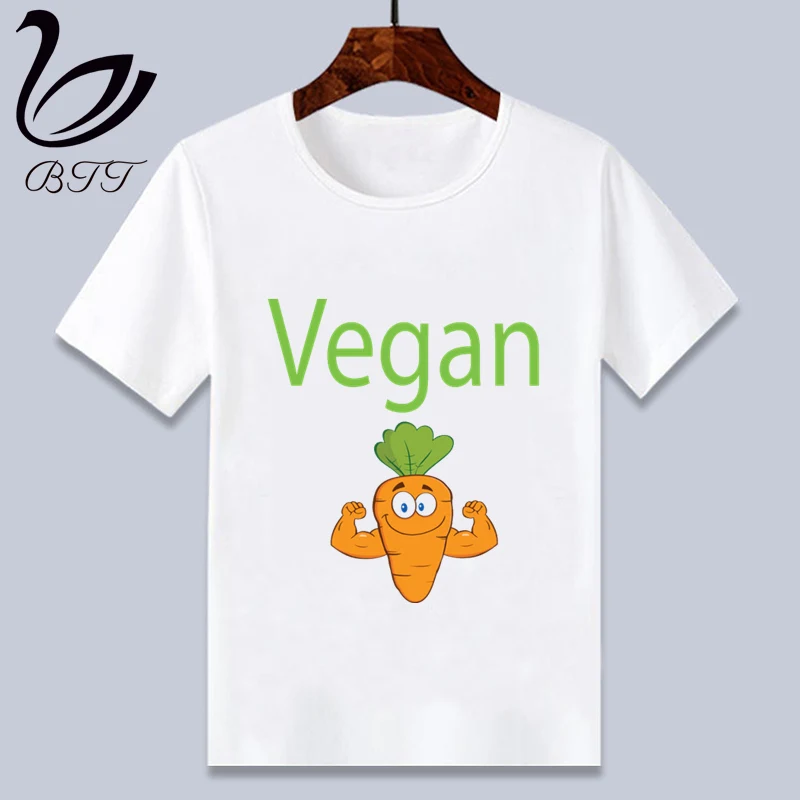 Vegan/новая белая футболка с морковкой новая принтом для девочек летние топы