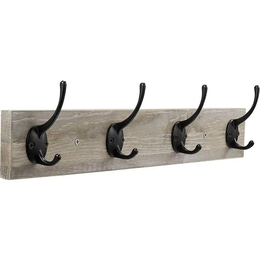 

Heavy Duty Dual Coat Hooks Wall Mounted Retro Double Rustic Utility Hooks Scarf, Towel For Coat, Bag, L8R1
