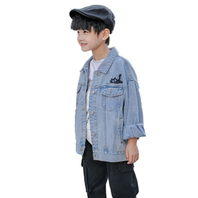 

Vintage Jean Spring Autumn Coat Outerwear Top Children Clothes Kids Costume Teenage Gift Plus Size Boy Clothing High Quality