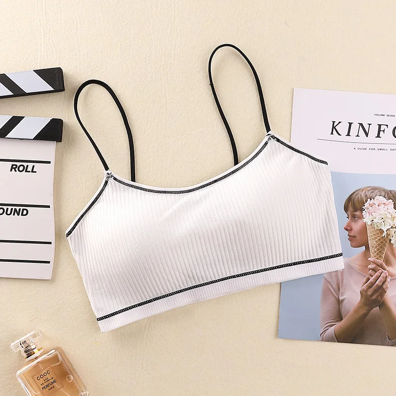 

Simple Girl Bra Cotton Waistcoat Ring Underwear Women Gathered Back Comfortable and Breathable Bra without Steel for Women Tops