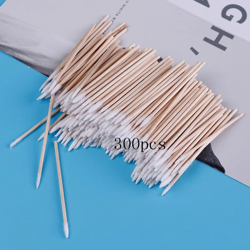 300 шт. деревянные ватные палочки с ручкой|Ватные палочки| |
