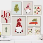 Новогодняя кукла, елка, Настенная картина на холсте, Мультяшные плакаты и принты, рождественские цитаты, картины, декор для детской комнаты