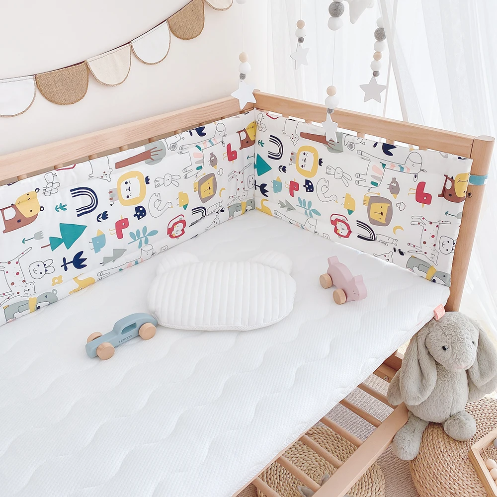 Бампер для детской кровати хлопковая цельная подушка защиты кроватки защита от