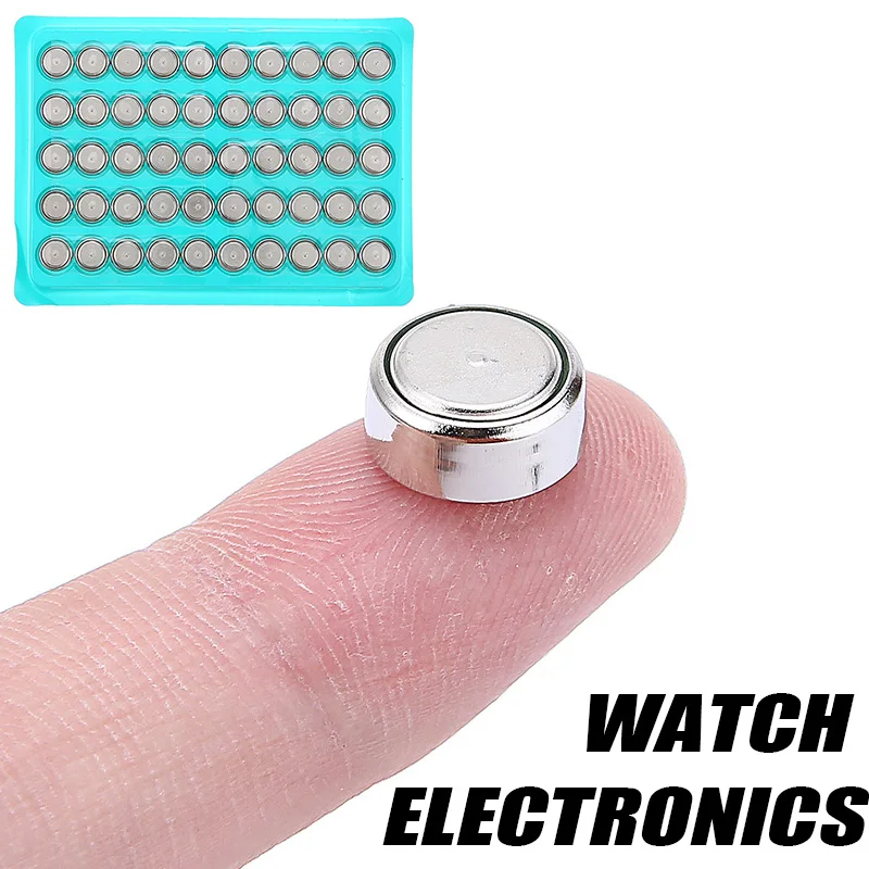 

Mayitr 50pieces Button Battery High Quality LR44 AG13 L1154 357 SR44 1.5V Alkaline Cell Coin Batteries For Watch