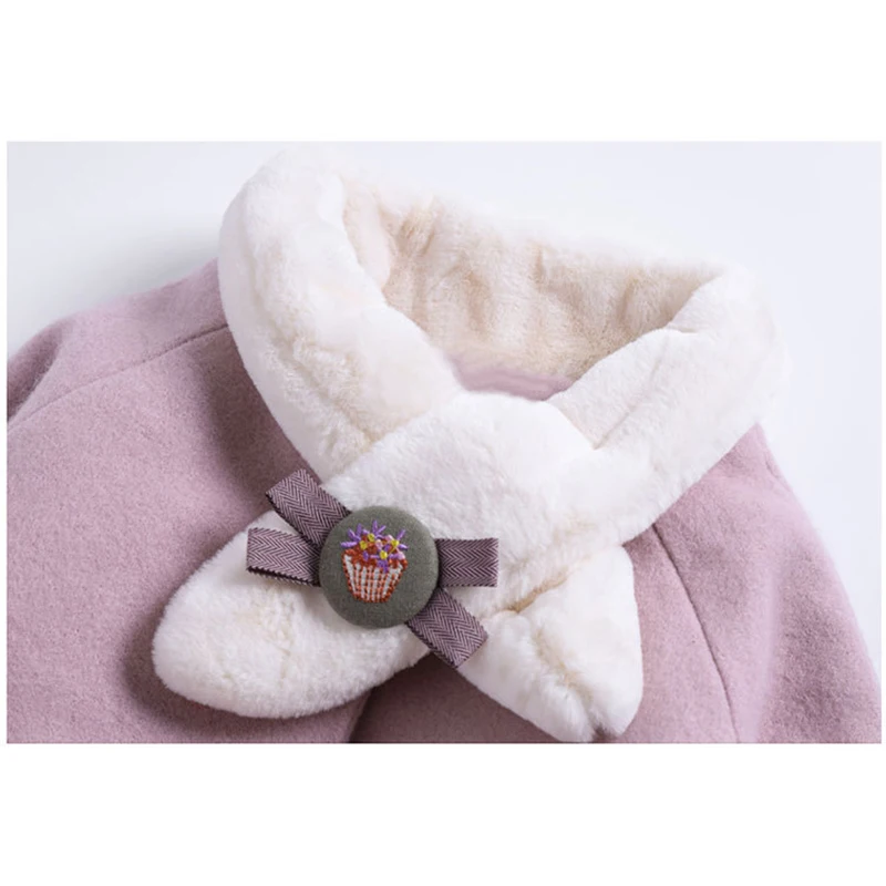 

Autumn Winter Girls Windproof Coat Solid Girls Jacket Thick Wool Warm Jackets For Girls Clothes Casual Kids Outerwear 4-12 Years