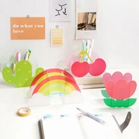 minkys new arrival kawaii rainbow flower pen holder desktop organizer large capacity pencil box school stationery