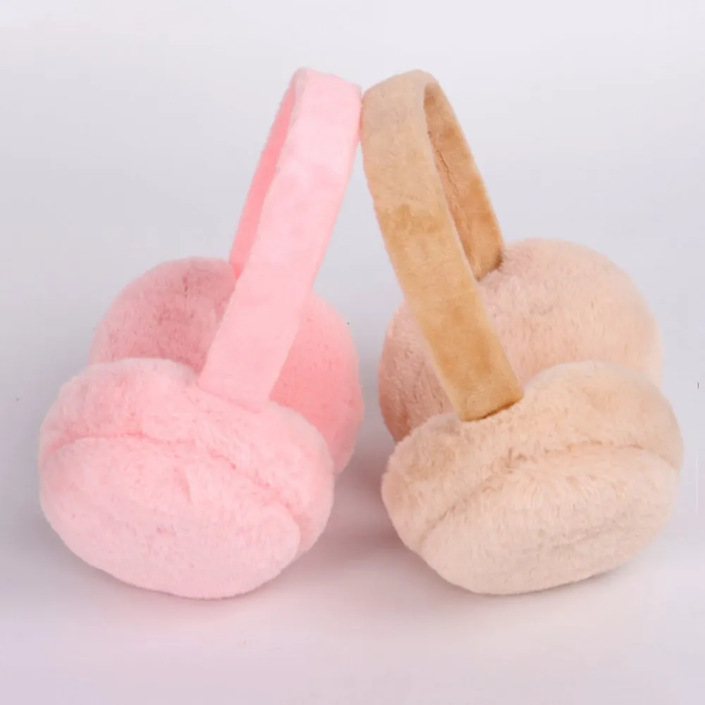 1 шт. винтажные плюшевые наушники однотонные мягкие теплые с ушками для детей