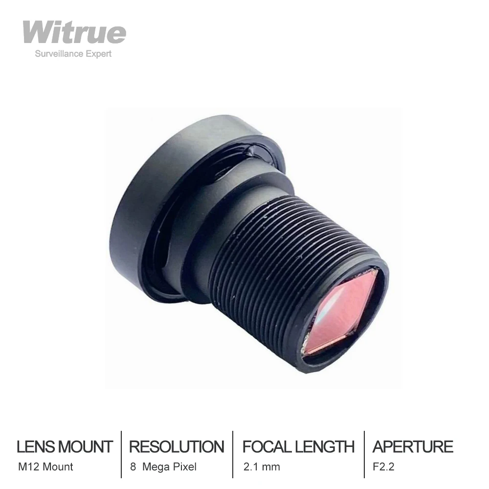 Witrue 8MP 2 1 мм CCTV объектив 1/2.7 дюймов без искажений F2.2 M12 крепление с 650nm ИК фильтром
