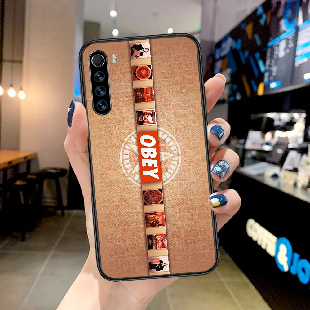 

Fashion Trend Obeys Phone Case For Xiaomi Redmi Note 7 8 8T 9 9S 4X 7 7A 9A K30 Pro Ultra black Shell Trend Cover 3D Hoesjes