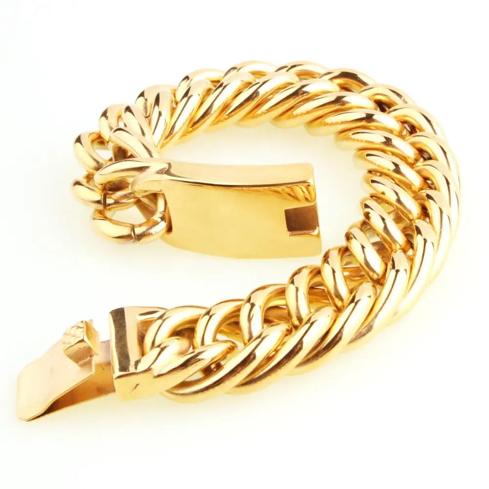 Браслет цепочка мужской из нержавеющей стали с панцирной цепью длиной 22 см цвет