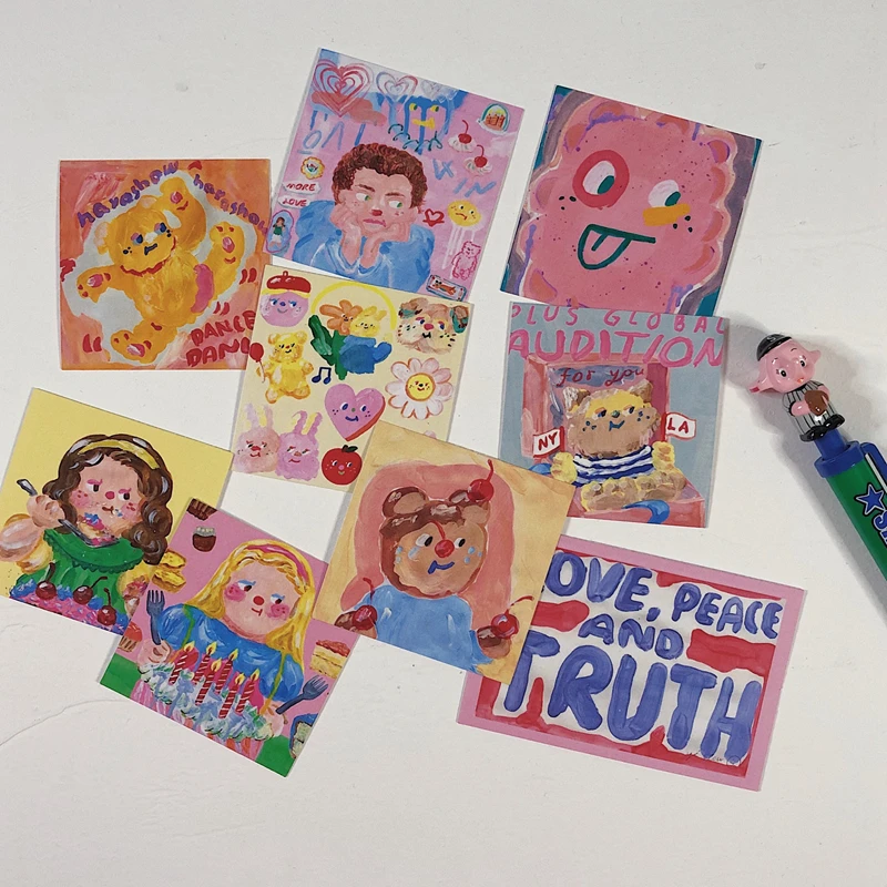 

Japanese Retro Comic Book Bear Style Sticker Wall Illustration Sticker Hand Account Book Postcard Decoration Wall Paper