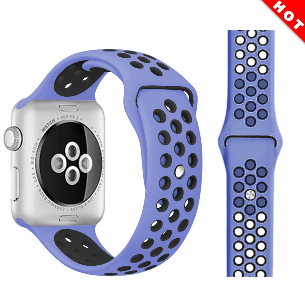 Heart blue black Ремешок для Apple Watch, мягкий силиконовый сменный Браслет серии 5, 4, ремешок для часов 44 мм, 40 мм, iwatch, ремешок серии 1, 2, 3, 38 мм, 42 мм - Цвет ремешка: Heart blue black