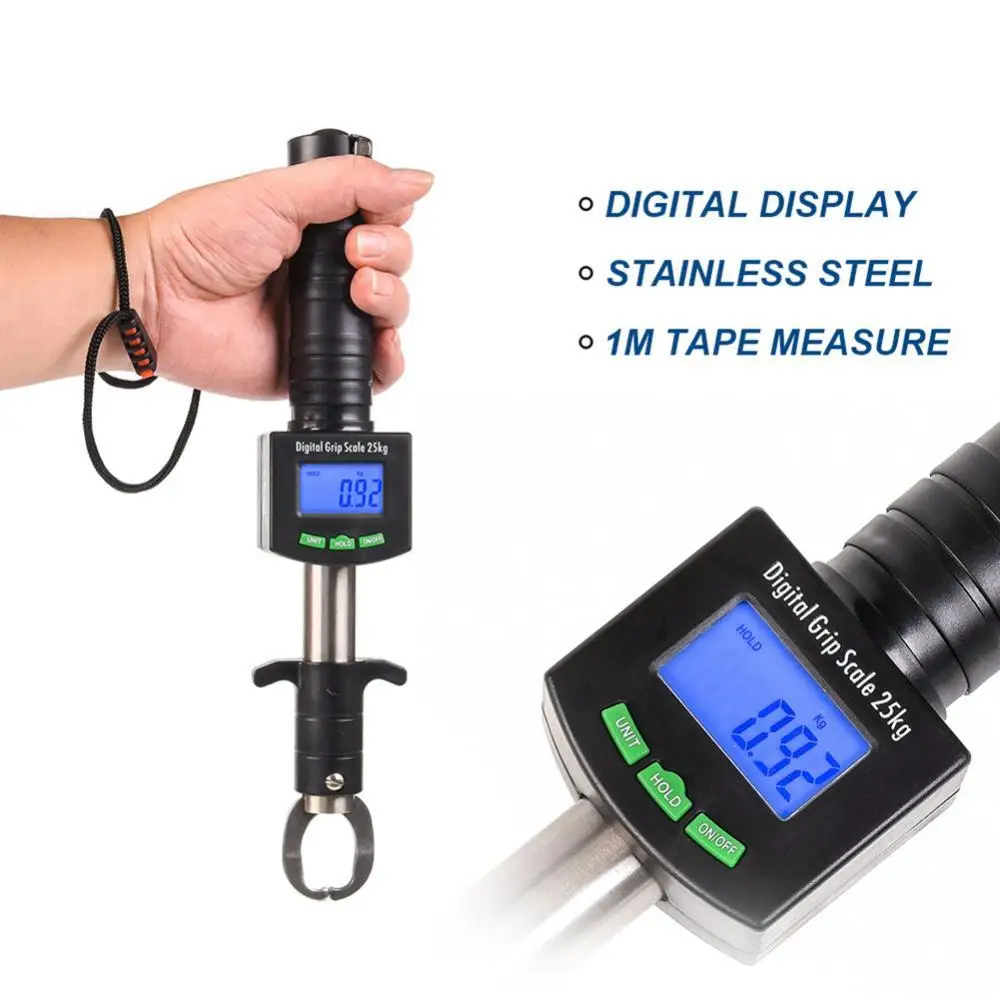 

50% Hot Sale Durable 3 in 1 Digital Grabber Aluminum Fishing Scale Gripper Clamp Tape Measure Tackle Fishing Gripper