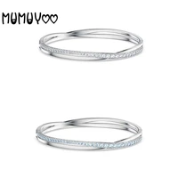 2020 fashion jewelry charm and elegant blue crystal spiral twisted crystal bracelet geometric curve bracelet for women