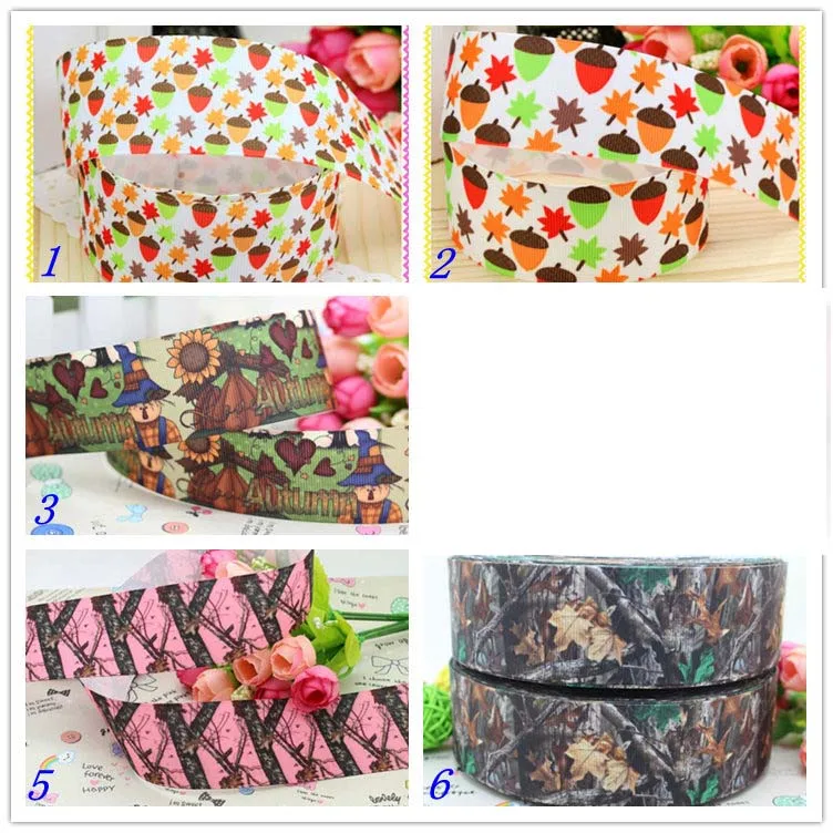 

1.5inch Free shipping fall camo pine cone printed grosgrain ribbon hairbow headwear party decoration diy wholesale OEM 38mm S429