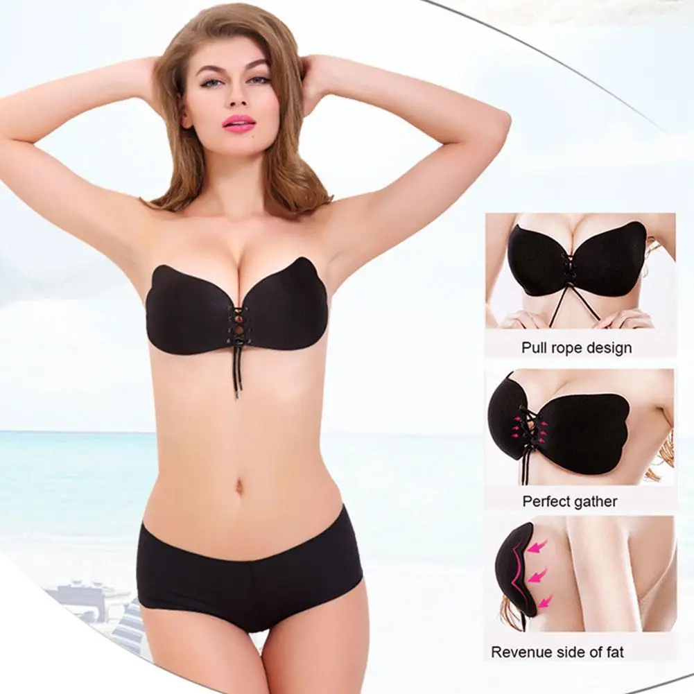 

Для женщин бретелек brasthick Гель Пуш-ап Невидимый силиконовый Стик-ап нижнее белье бюстгальтер Для женщин's T1L4