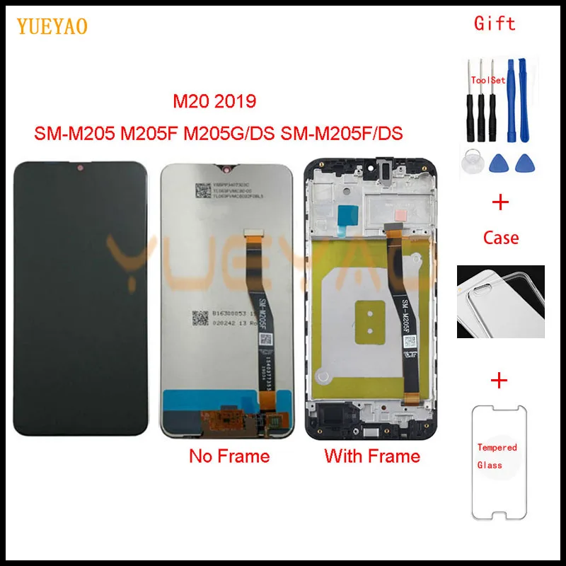 ЖК дисплей с рамкой для Samsung Galaxy M20 LCD 2019 M205 M205F M205G/DS экран сенсорным дигитайзером в