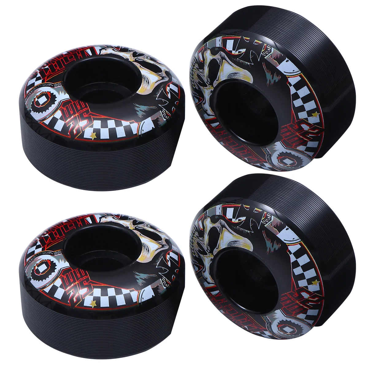 

4pcs Skull Pattern Skatboard Wheel High Hardness PU Wheel Hub Assorted Color