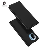 for xiaomi mi 11 case dux ducis skin pro magnetic stand flip pu wallet leather case for xiaomi mi 11 cover with card slot
