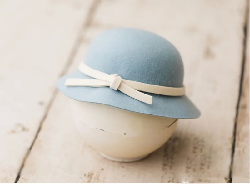Шерстяная фетровая шапочка для новорожденного, для фотосъемки, для мальчиков, с бантом, для малышей, для фотосессии, для девочек, для новорожденных,# P2436