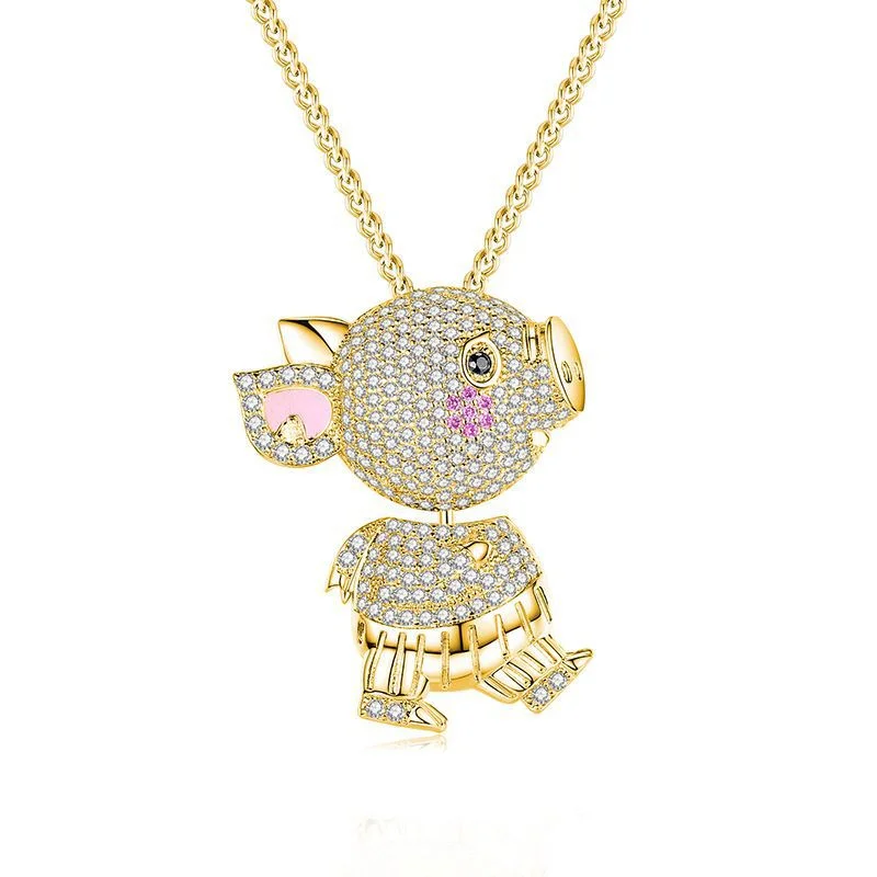 

Милая свинья Подвеска паве AAA циркониевое ожерелье для женщин и мужчин Модная блестящая парная бижутерия подарок горячие ювелирные изделия...