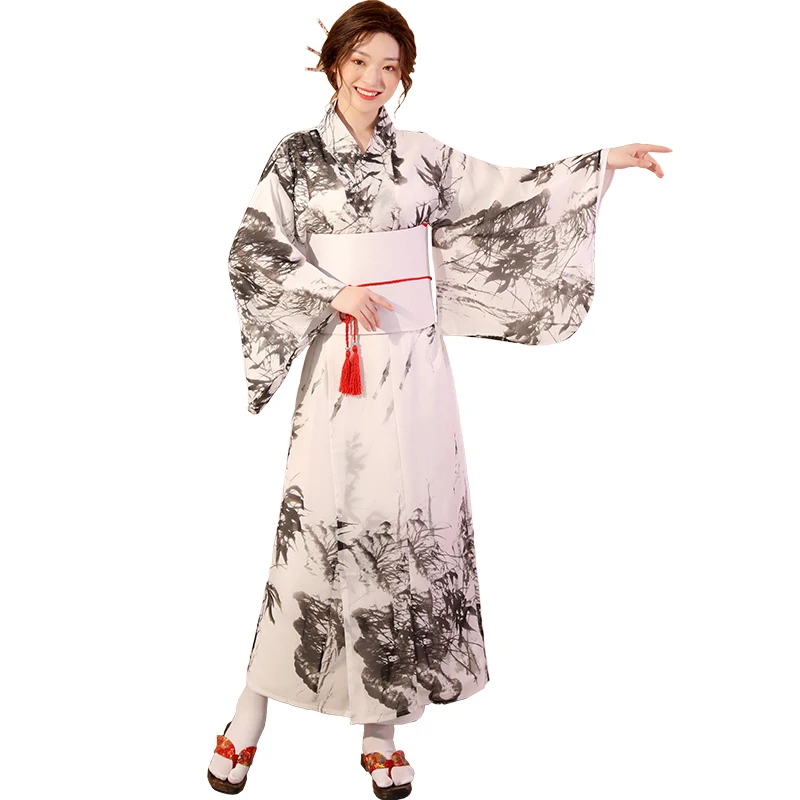 Japanese Women Kimono Formal Dress Traditional Women's Long Kimono Photo Show A Modified Cos Kimono Night Robe Yukata