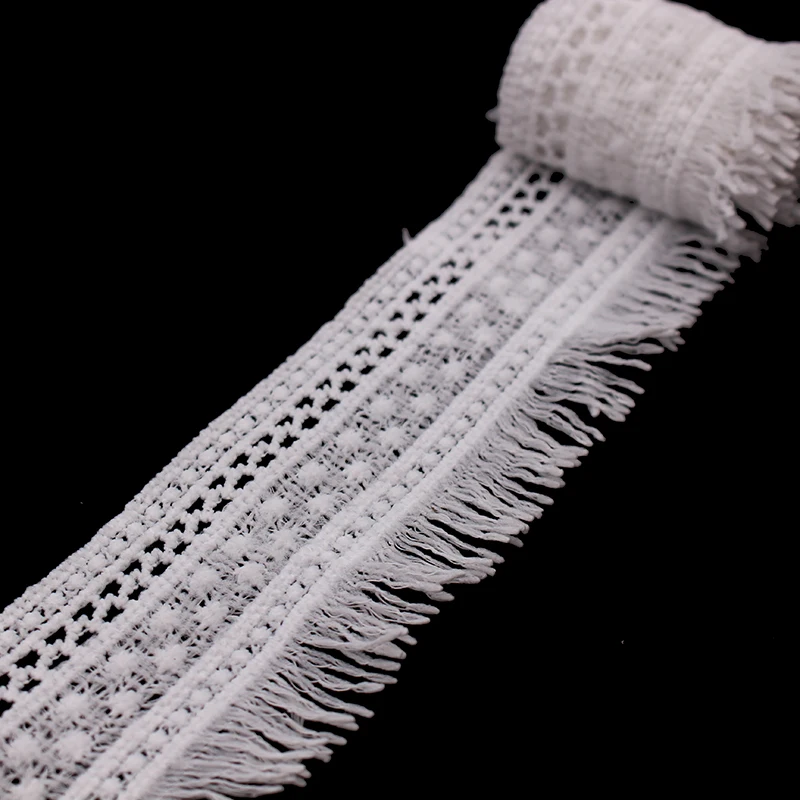 Buena Suerte New 5.5cm Tassel Lace White/Black High Quality 2018 Trims Fabric DIY Sewing Handmade Materials Accessories TM080 | Дом и сад