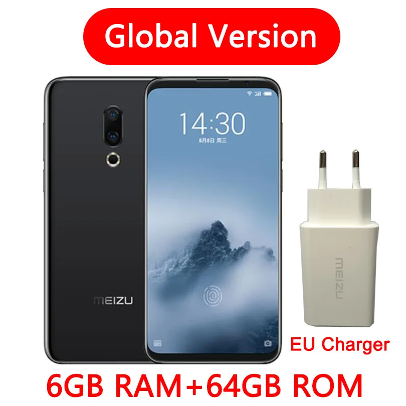 Глобальная Версия Meizu 16th 16 4G Snapdragon 845 Adreno 630 6 ГБ Оперативная память 64 Гб Встроенная память 6," FHD 2160x1080P Full Экран двойной Камера - Цвет: Global 6G 64G-Black