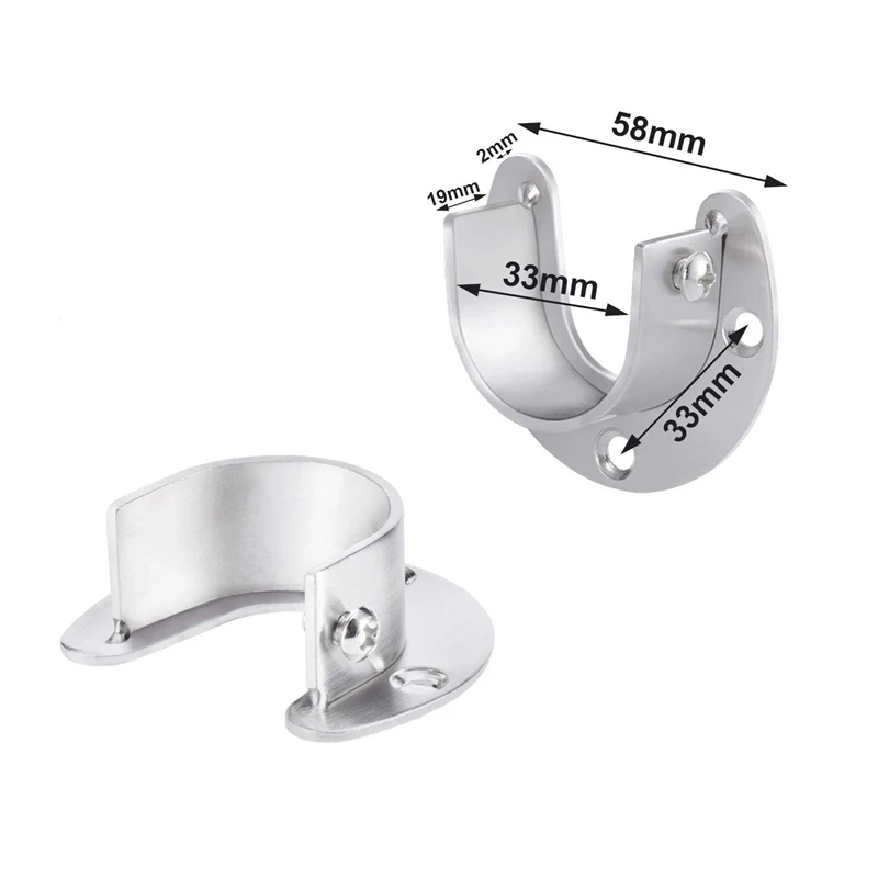 4 упаковки Сверхмощная Нержавеющая сталь шкаф стержень конец поддерживает полюс