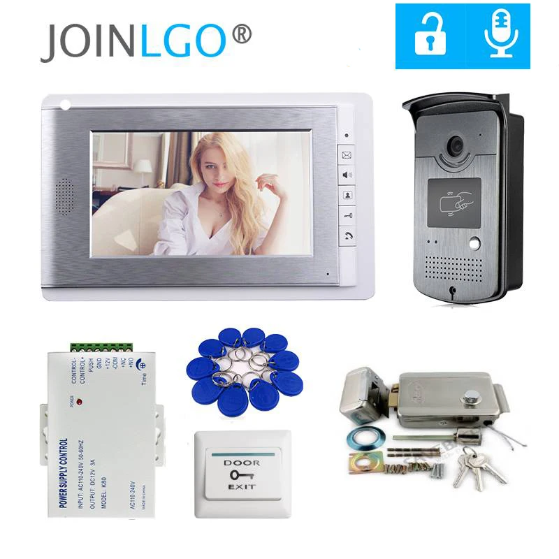 

Wired 7 inch Video Door Phone Intercom Doorbell Entry System + RFID Access Camera + Electric Control Door Lock FREE SHIPPING
