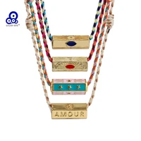 lucky eye multi color braided rope necklace with star heart turkish evil eye pendant necklace for women girls jewelry bt178