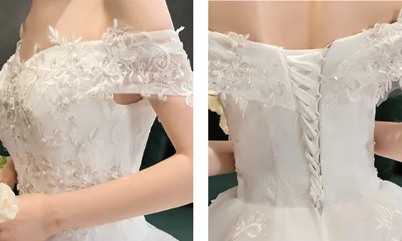 

Sweet Memory White Romantic Wedding Dress 2021 Lace Up Princess Wedding Gown Bride Robe Mariage Femme Women Vestidos Elegantes