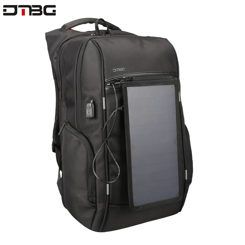 DTBG брендовый мужской рюкзак, рюкзак с солнечной батареей, usb зарядка, Противоугонный 17," рюкзак для ноутбука, мужской рюкзак для ноутбука, сумка