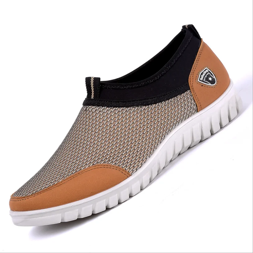 Кроссовки AQ36 мужские сетчатые дышащие лоферы без шнуровки повседневная