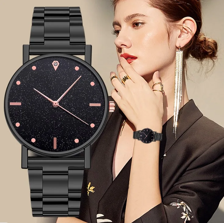 Новые часы для женщин платье браслет из нержавеющей стали аналоговые кварцевые