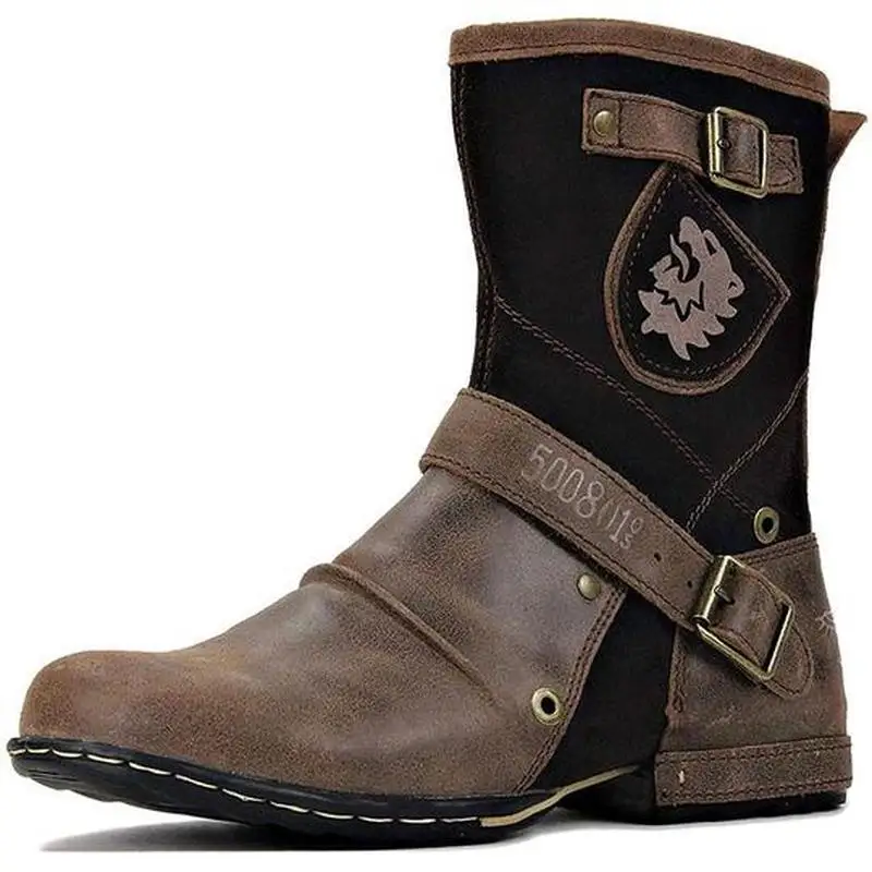 

Men's Fashion Mid-heel Boots Five-color Men's Boots Spring Retro Trend Boots Safety Shoes Mens Platform Boots HG396