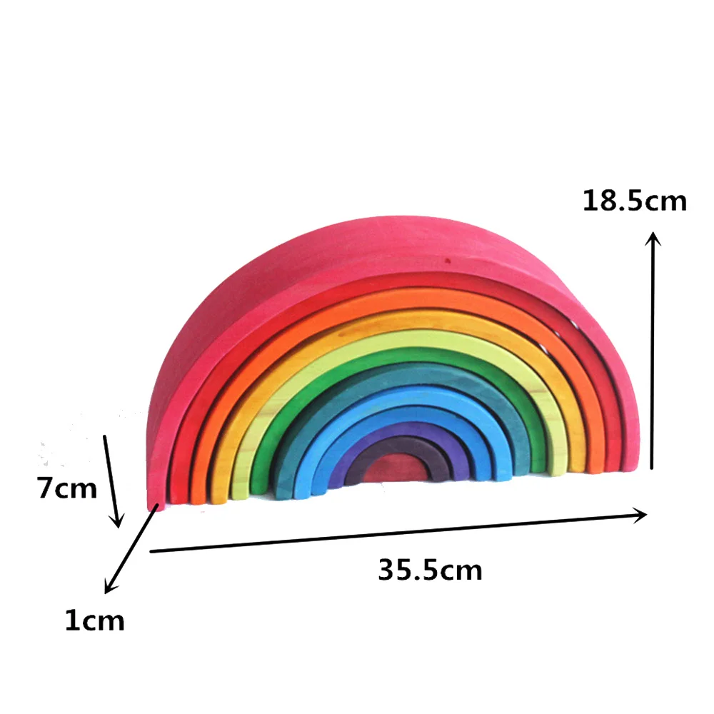 Детские игрушки большой размер Радуга строительные блоки деревянные для детей