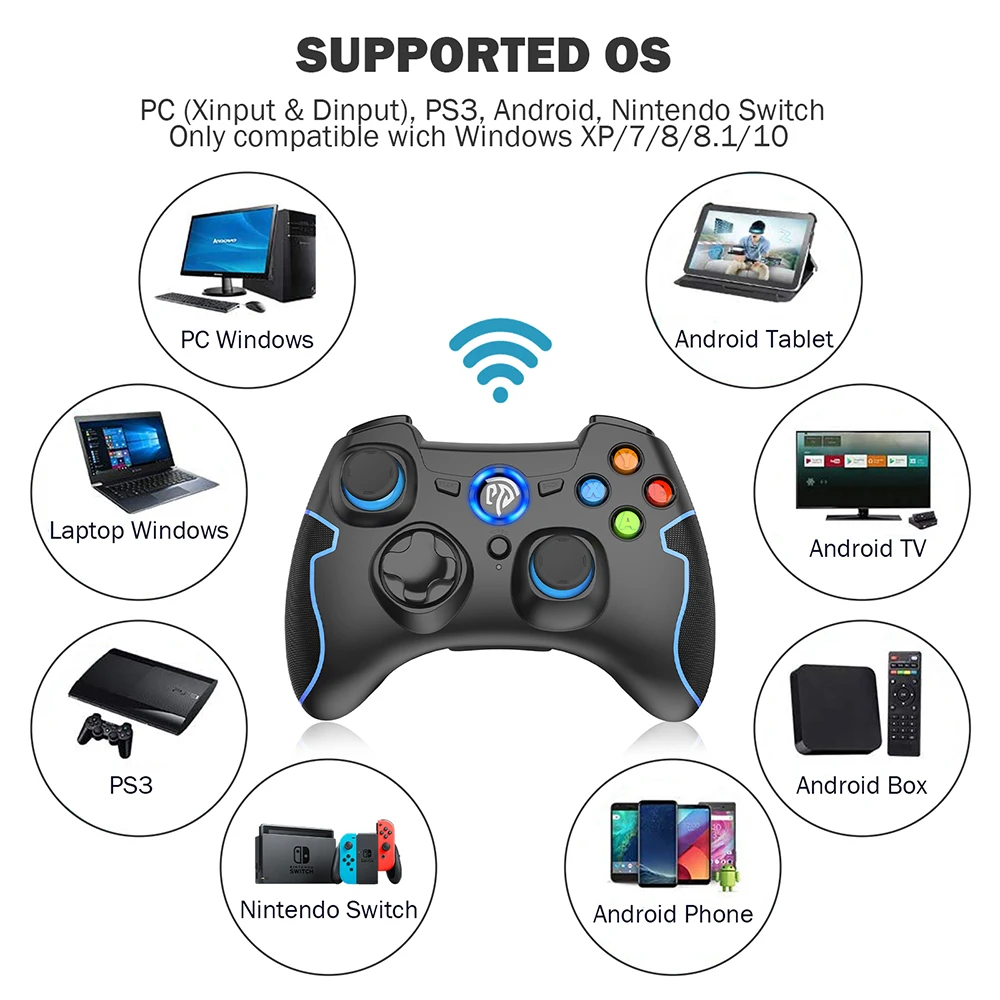 2PCS PC Control EasySMX ESM-9013 Gamepad Wireless Joystick For Windows/Steam/ PS3 /Android TV/TV Box/Phone /Tablet Gamers | Электроника