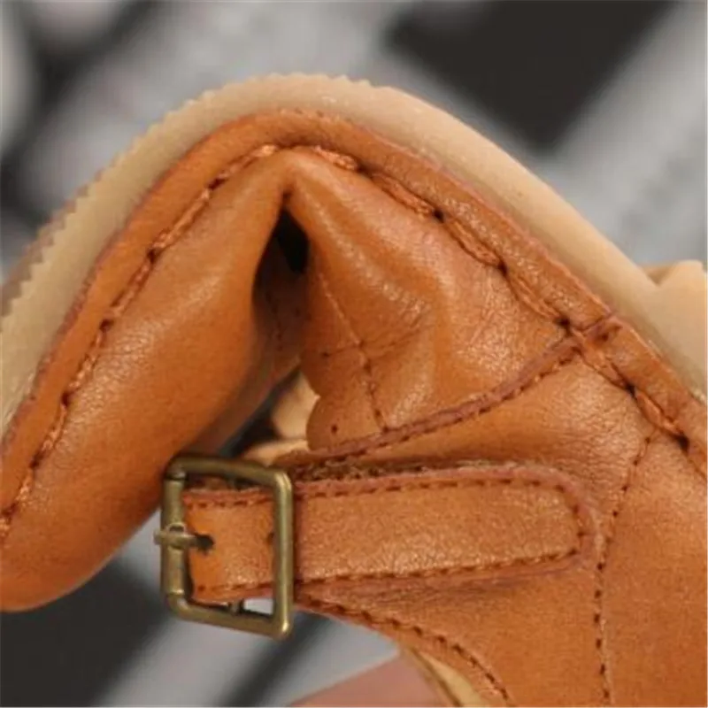 Новинка Обувь из натуральной кожи для девочек Детская обувь принцессы с пряжкой