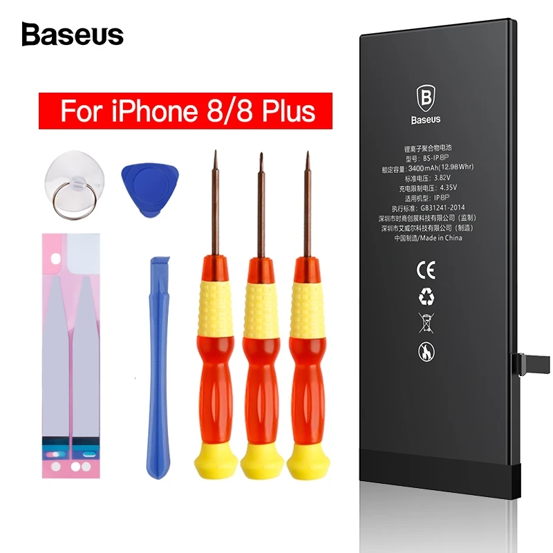 Аккумулятор для мобильного телефона Baseus, для iphone 8 plus, 8 plus, аккумулятор для замены, высокая емкость, 2200, 3400 мА/ч, аккумулятор для iPhone8